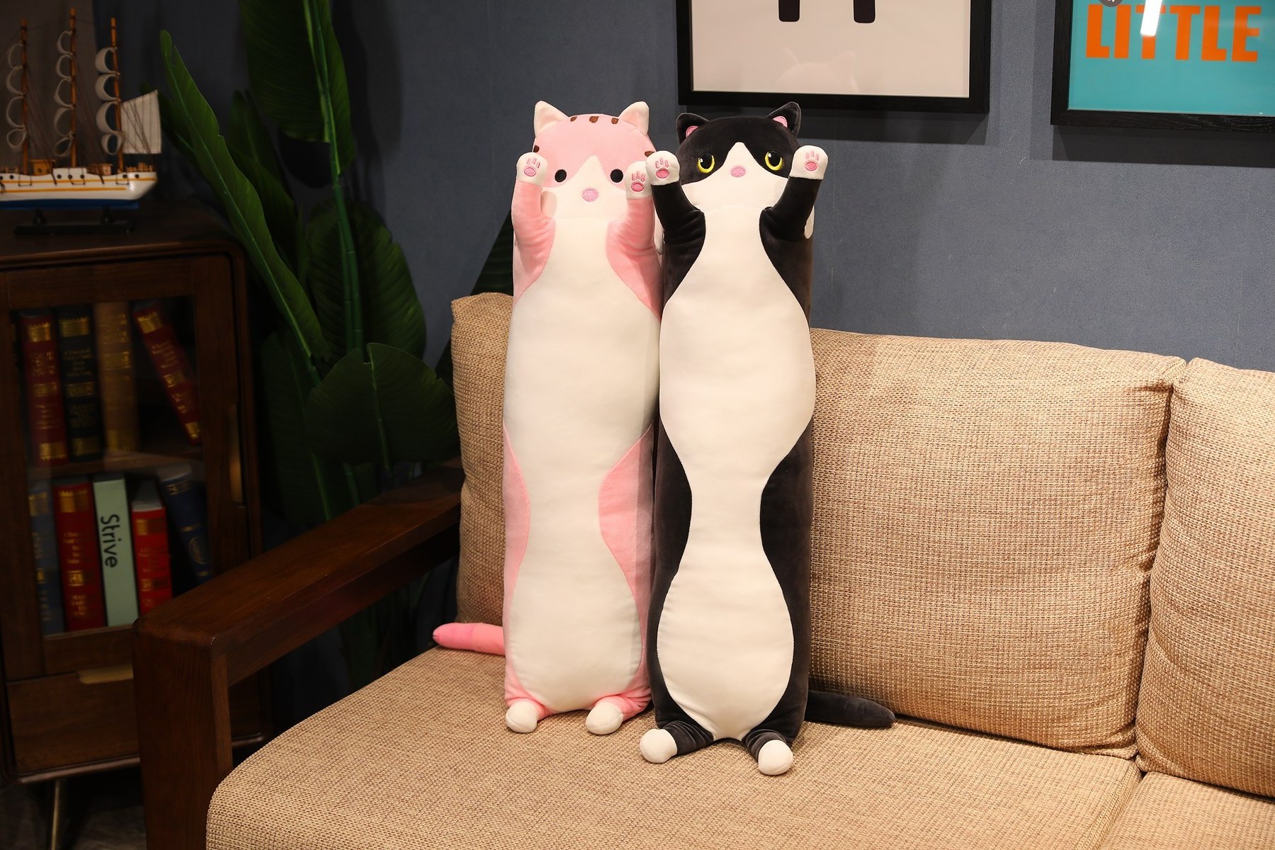 Cute Long Cat Pillow long body Soft Plush Pillow Kawaii Kitten Long Cat Plush Pillows Throw Doll Toy