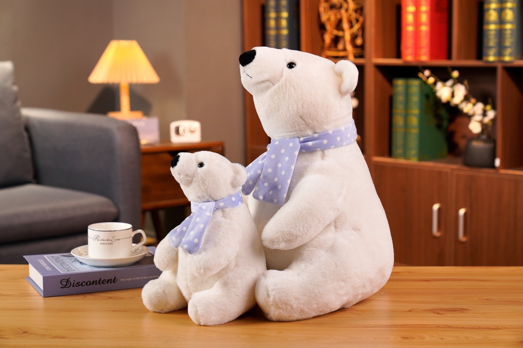 Wholesale New Design White Polar Bear plush toy with Scarf stuffed Soft Toy & Plush Polar Bears