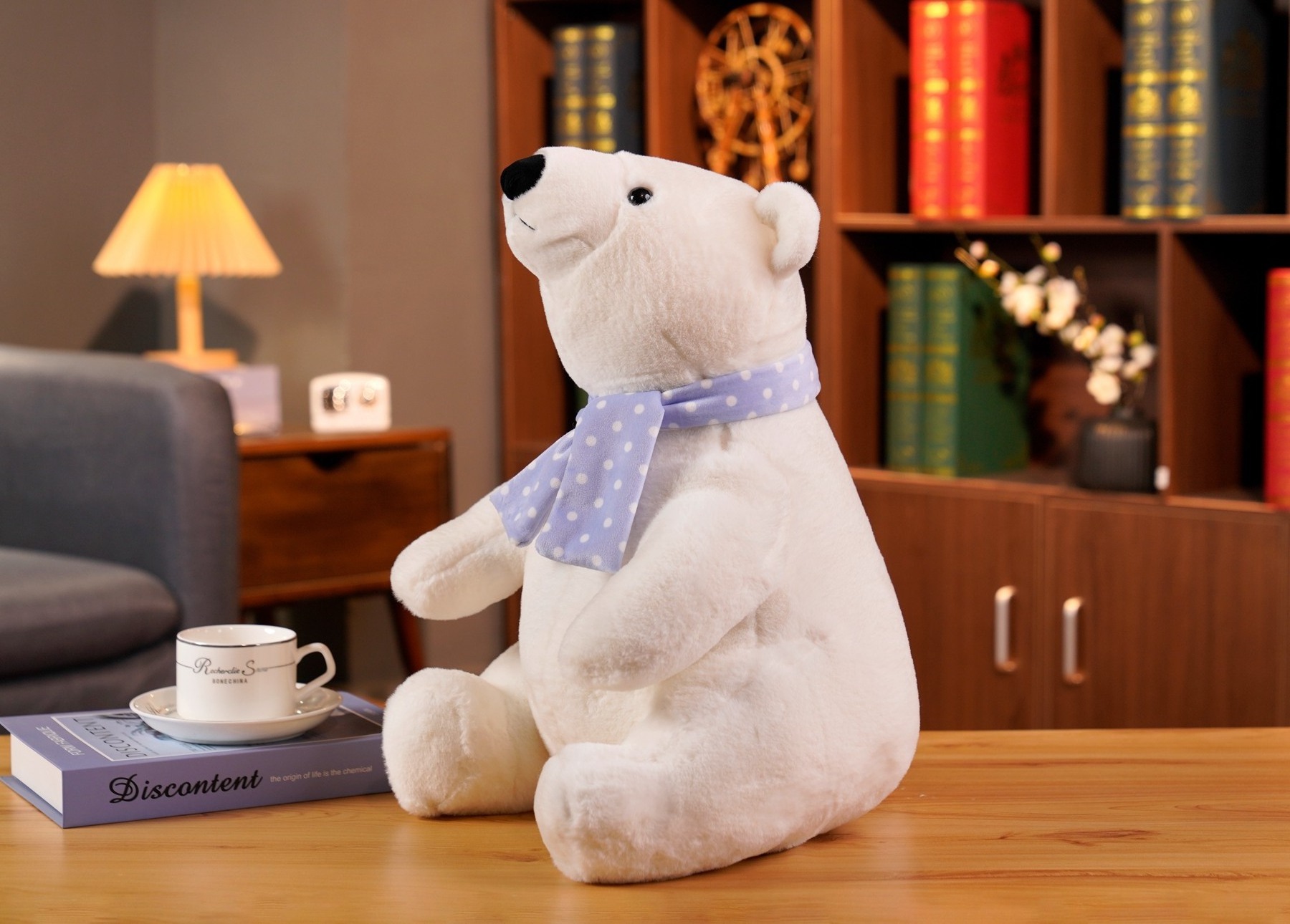 Wholesale New Design White Polar Bear plush toy with Scarf stuffed Soft Toy & Plush Polar Bears