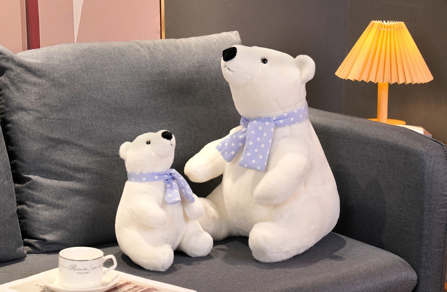 Wholesale New Design White Polar Bear plush toy with Scarf stuffed Soft Toy & Plush Polar Bears