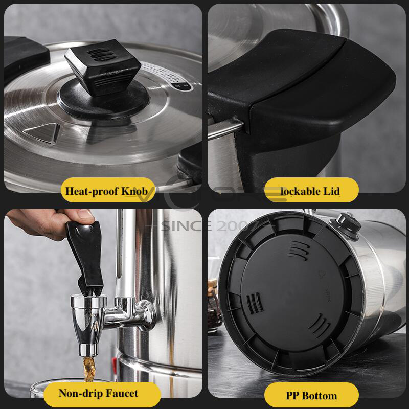 Stainless steel commercial water boiler electric hot water boiler milk tea coffee drinking bucket dispenser