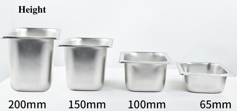 Restaurant Stainless Steel Ice Cream pan Buffet Gn Pan Gastronom Pan Food Storage Container