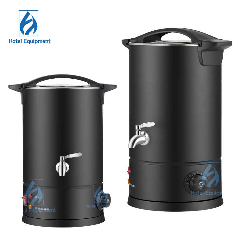 Black Luxury Stainless Steel 304 Warmer Heating Wine Hot Water Urn Water Boiler Tea Warming Urn