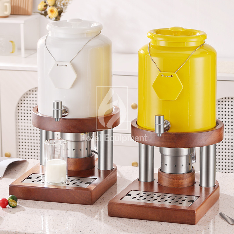 Electric Hot milk Water dispenser Double Porcelain Beverage Dispenser with Crock and Matching Lid