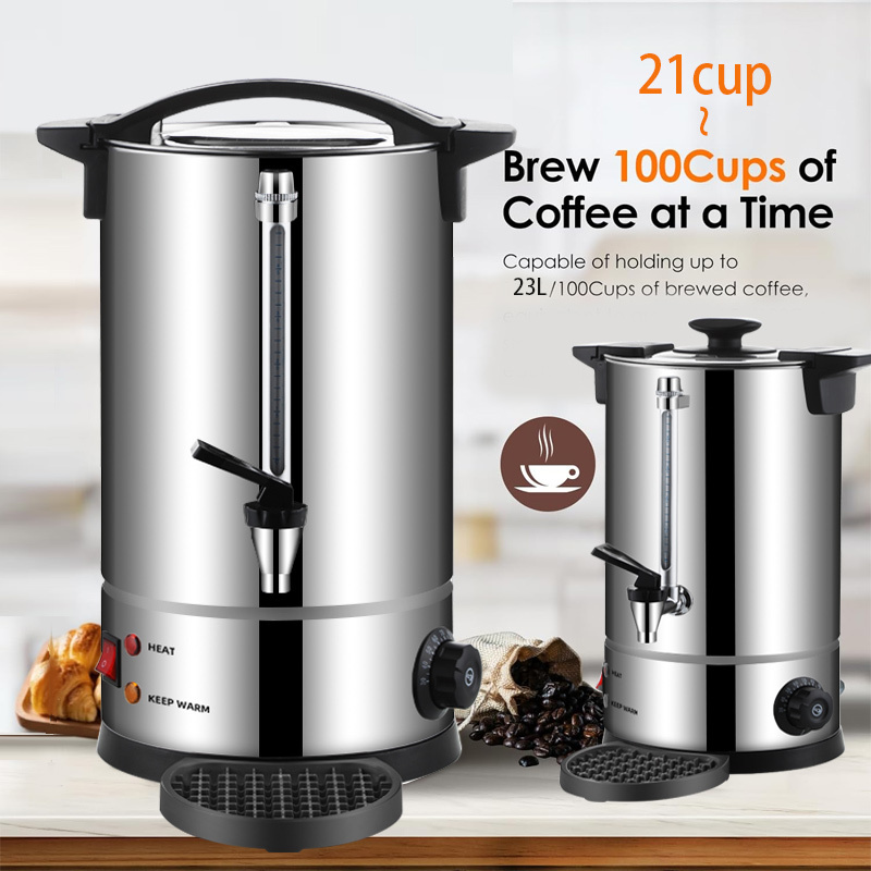 Commercial Electric Brewing Coffee Urn Tea Hot Water Boiler Dispenser With Drip Tray For Hotel Home