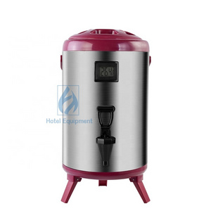 10L Stainless Steel Insulated Barrel with temperature display warmer Container For Milk Tea Hot Water Coffee