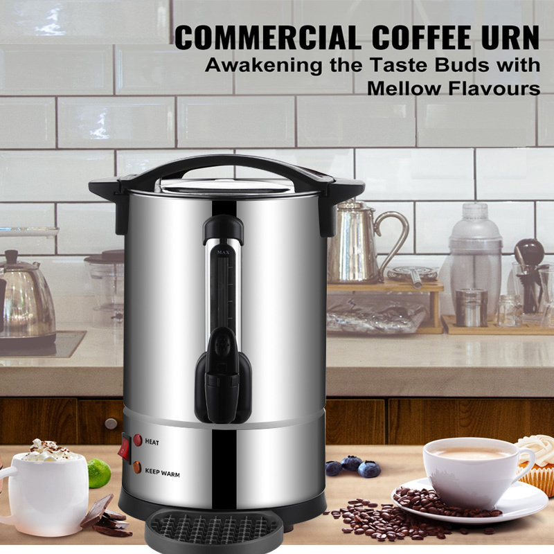 Commercial Electric Brewing Stainless Steel  Coffee Urn Tea With Drip Tray  Hot Water Boiler Dispenser  For Hotel Home