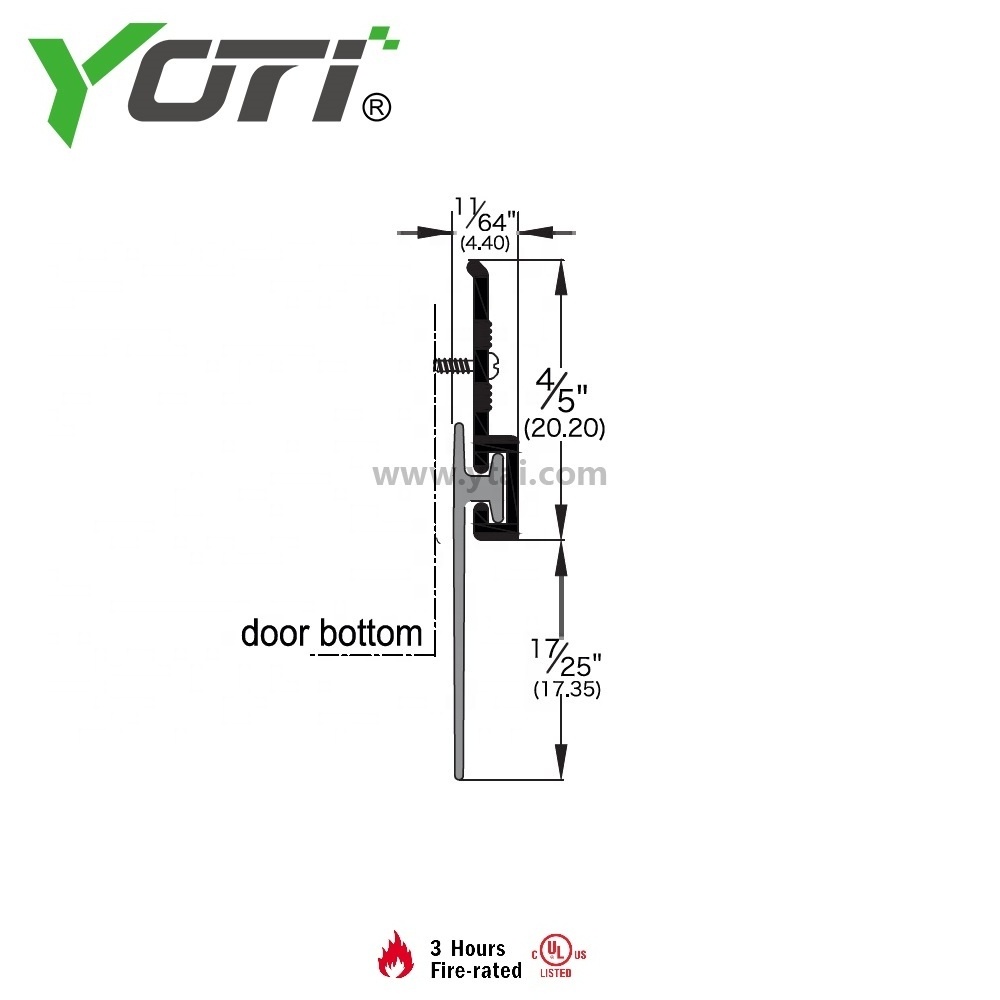 YDB402  Heavy Duty Aluminum Sweep Seal With PVC Strip/ bottom door seal/under , Made in China , Hardware, low price