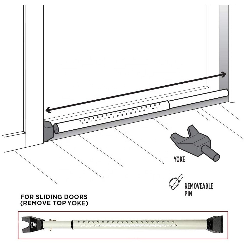 Guard Dog Security Door Jammer 2 in 1 Adjustable Door Knob Jammer & Sliding Patio Door Security Bar