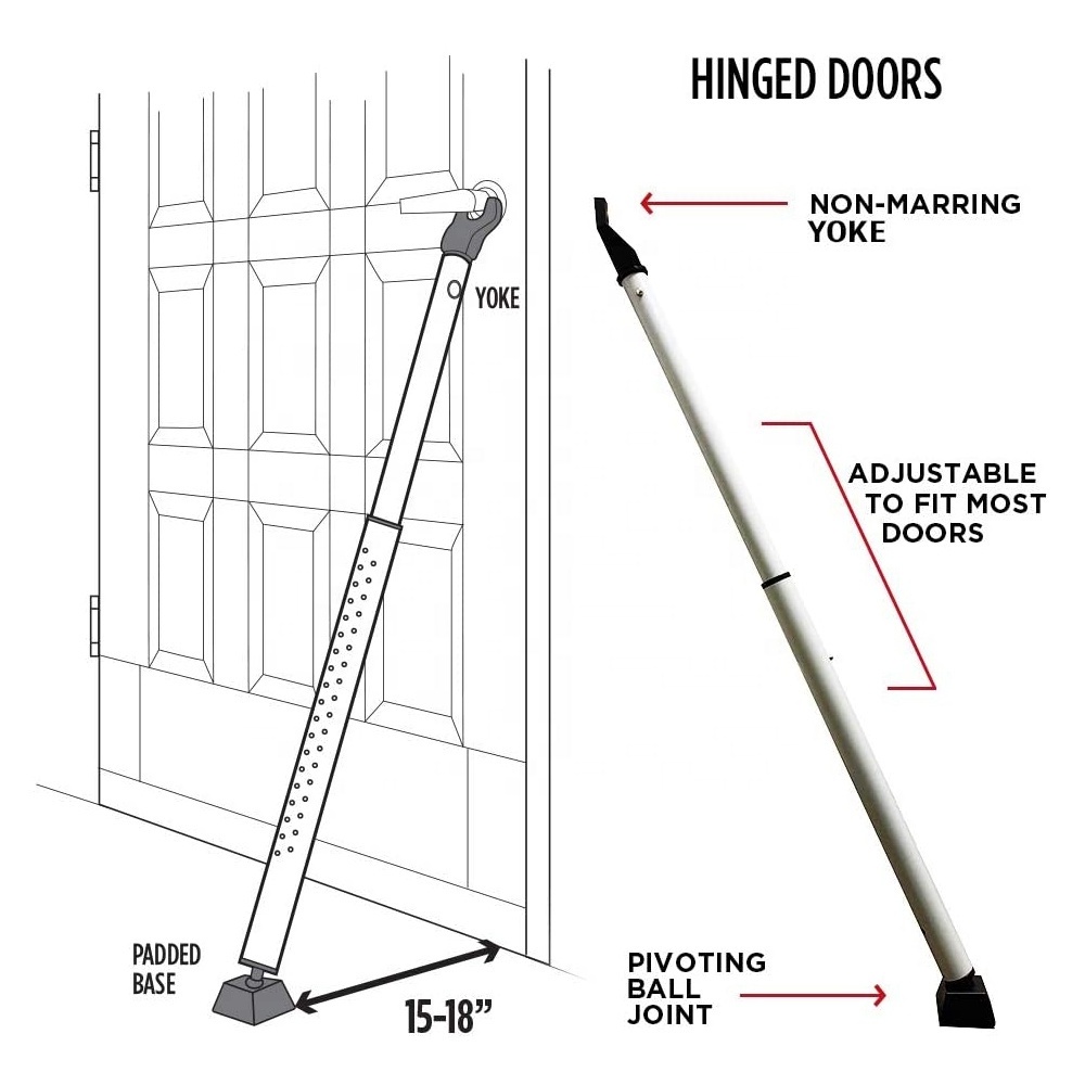 Guard Dog Security Door Jammer 2 in 1 Adjustable Door Knob Jammer & Sliding Patio Door Security Bar