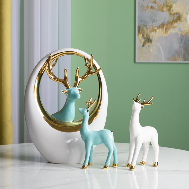 creative deer shaped tabletop luxury living room accessories decoration modern home decor