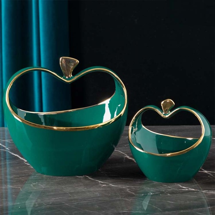 New fashion dark green ornamental crafts gift elegant home decoration pieces for living room