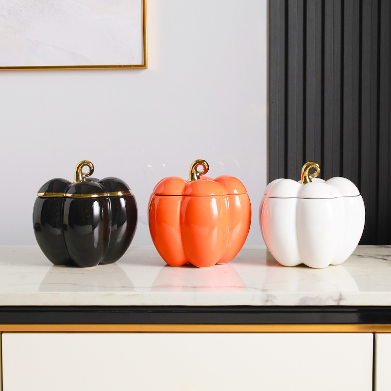 cookie sugar storage jar pumpkin shape fancy round containers jars set kitchen ceramic storage jars with lids