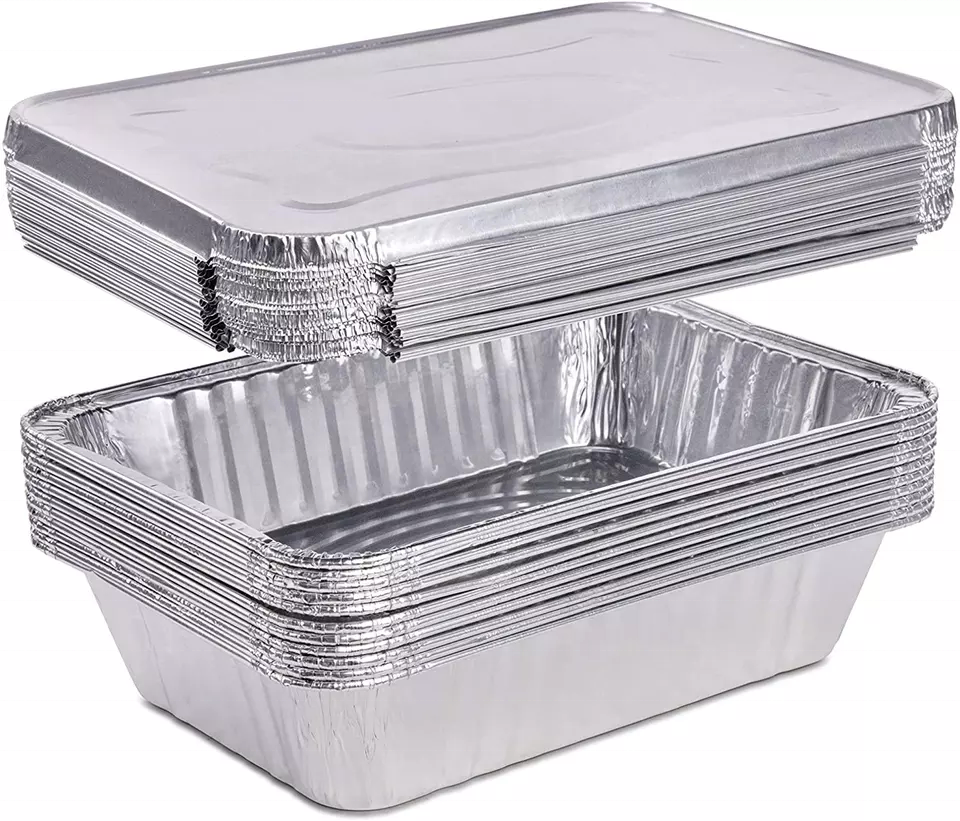 Disposable Tableware Carryout Aluminum Foil Lunch Boxes Heat Resistant Food Containers Aluminum Foil Bowl With Lid