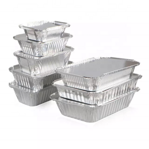 Disposable Tableware Carryout Aluminum Foil Lunch Boxes Heat Resistant Food Containers Aluminum Foil Bowl With Lid