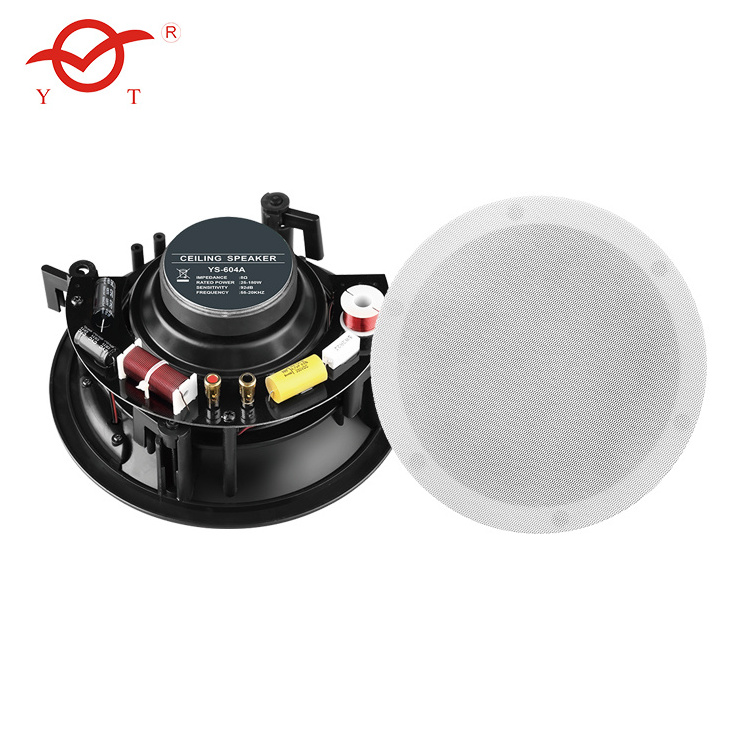 604A in ceiling speaker Blue tooth 25-180w White yellow metal magnetic grille abs material