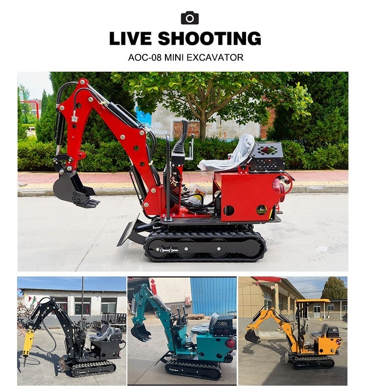 Earthmoving Machinery 1t 1.5t 1.7t Mini Excavator Towable Backhoe 0.8t 2t 2.5t 3t EPA CE Mini Digger Escavator with Attachment