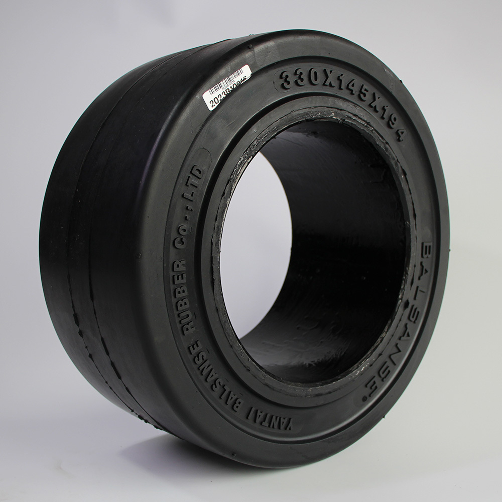 Top quality solid cushion tire, press-on band solid rubber industrial tire for warehouse forklifts