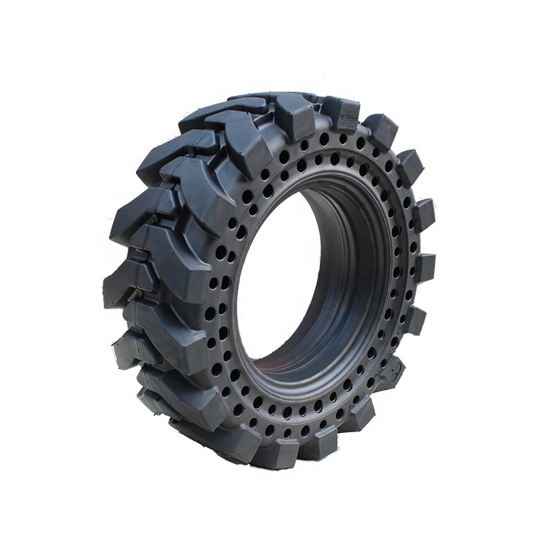 Factory price solid rubber skid loader tires 10x16.5 12x16.5 with Cushioning sidewall holes