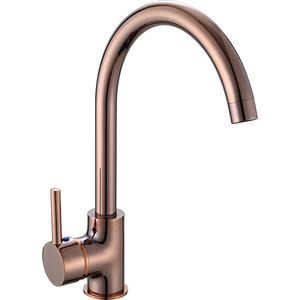 Kitchen Faucets Kitchen Mixer Tap Water Taps Kitchen Sink Faucet 1615YP Rose Gold Stainless Steel Modern Contemporary Ceramic