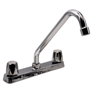 Sink Mixer Double Handle Cold and Hot Water Kitchen Faucet High Quality Chrome Plating South American Style 8 Inch CE Classic