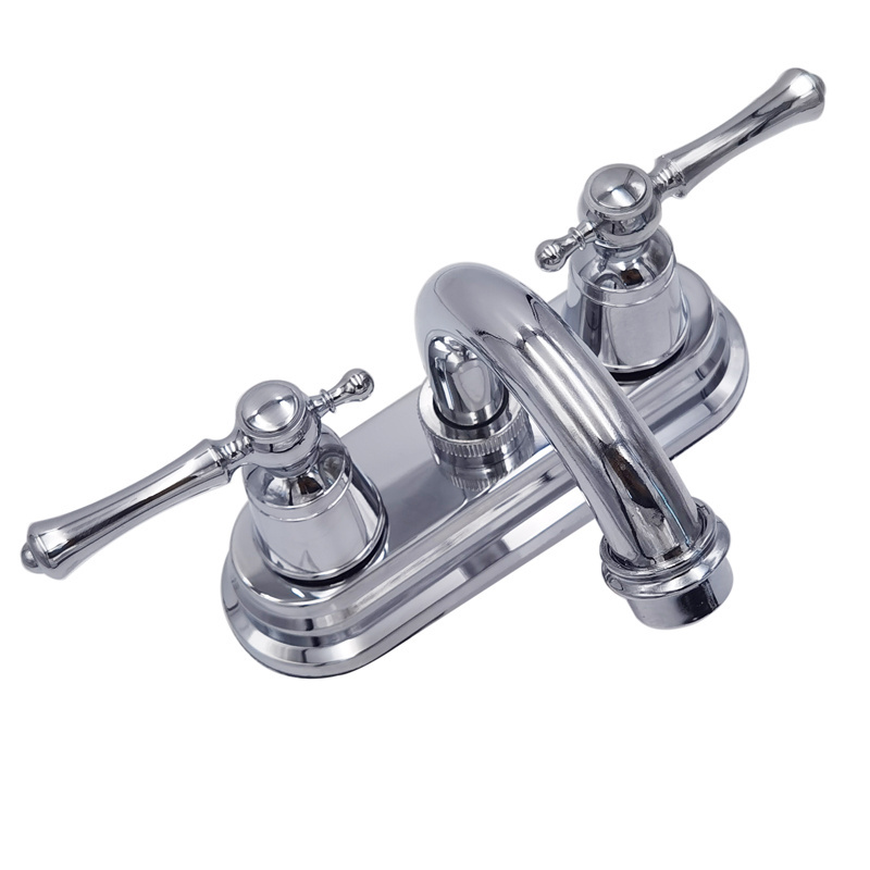 High Quality Plastic Chrome Plating South American style 4 Inch Sink Mixer Double Handle Faucets For Bathroom Basin