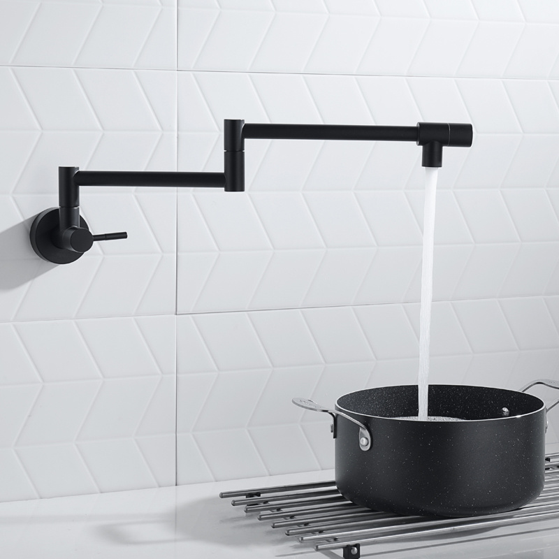 Popular Black Taps cooker spout tap kitchen sink water tap Pot Filler Folding faucet 1335-B