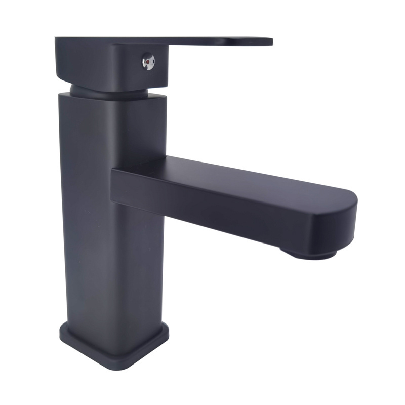 Modern Black Square Faucets Hot and Cold Water Mixers Kitchen Bathroom Taps Basin Faucets NBYT-3321B CE Contemporary Ceramic