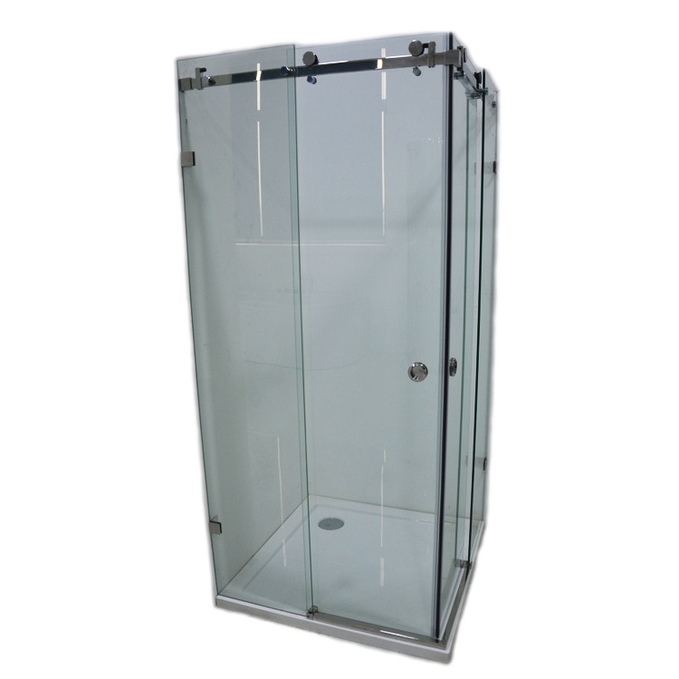 Aluminium Shower Enclosure Cheap Sliding Glass Customized Bathroom Frameless Shower Door Simple Shower Room Acrylic Square Clear