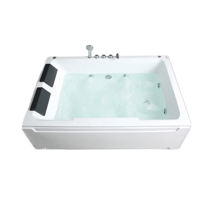 Double Whirlpool Jaccuzi Massage Bathtub CE White Bathroom Modern Air Massage Hydromassage Bathtub Massage Tub 2 Person Center