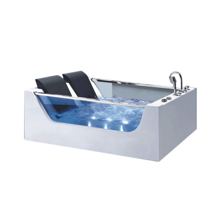 Double Whirlpool Jaccuzi Massage Bathtub CE White Bathroom Modern Air Massage Hydromassage Bathtub Massage Tub 2 Person Center