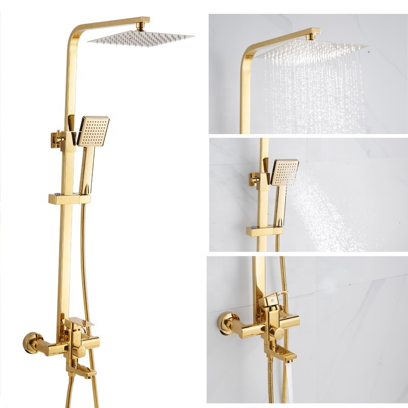 Luxury Gold Bath Shower Faucets Bathroom Faucet Mixer Tap Shower Faucet Sets Bathtub tap