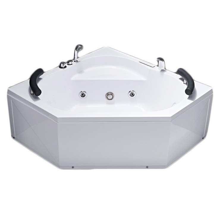 Double Whirlpool Jaccuzi Massage Bathtub CE White Bathroom Modern Air Massage Hydromassage Bathtub Massage Tub 2 Person Center