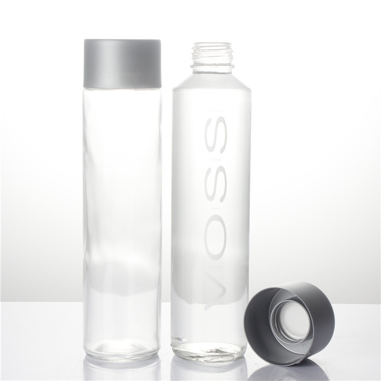 250ml 300ml 400ml 500ml 750ml tall thin voss shape beverage  juice mineral glass drinking  water bottle