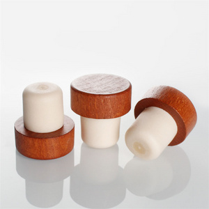 Custom Made Luxury Wooden Top Wine Bottle Synthetic Cork Stopper T shape Wine Corks seal