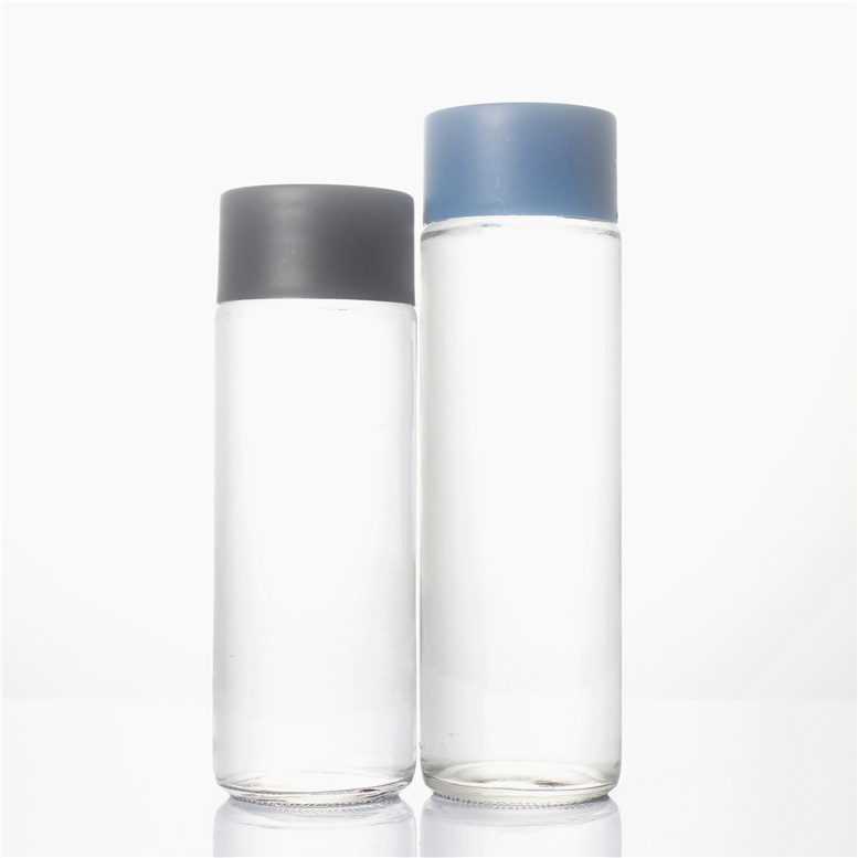 250ml 300ml 400ml 500ml 750ml tall thin voss shape beverage  juice mineral glass drinking  water bottle