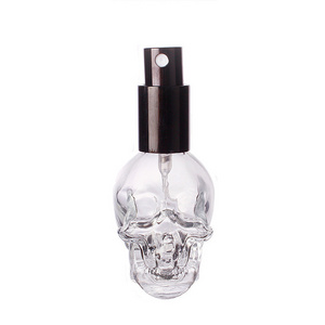 8ml clear glass skull perfume bottle 8ml shaped skull glass perfume sample bottle