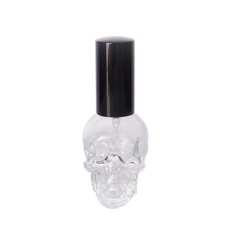 8ml clear glass skull perfume bottle 8ml shaped skull glass perfume sample bottle