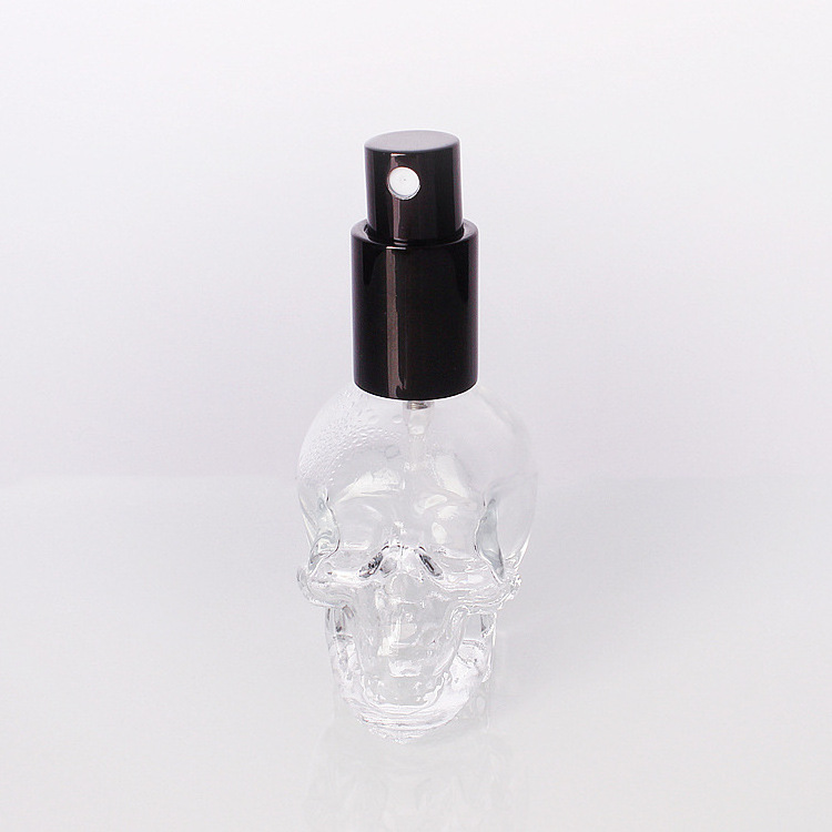 8ml clear glass skull perfume bottle 8ml shaped skull glass perfume sample bottle