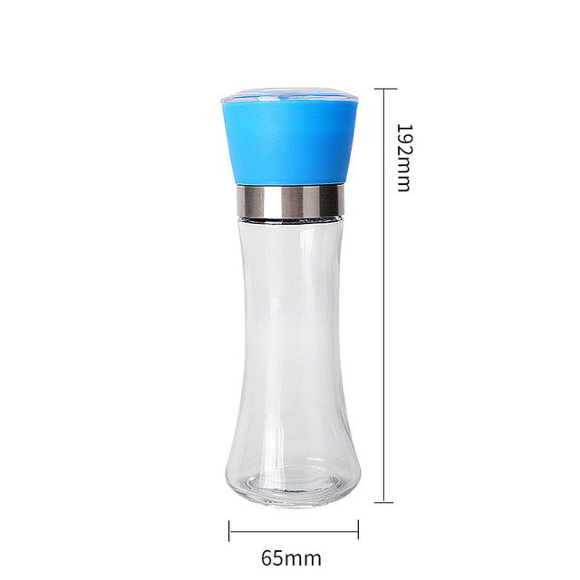 Custom Logo 180 ml Ceramic Core 180ml Salt and Pepper Grinder Glass Herb Spice Bottles