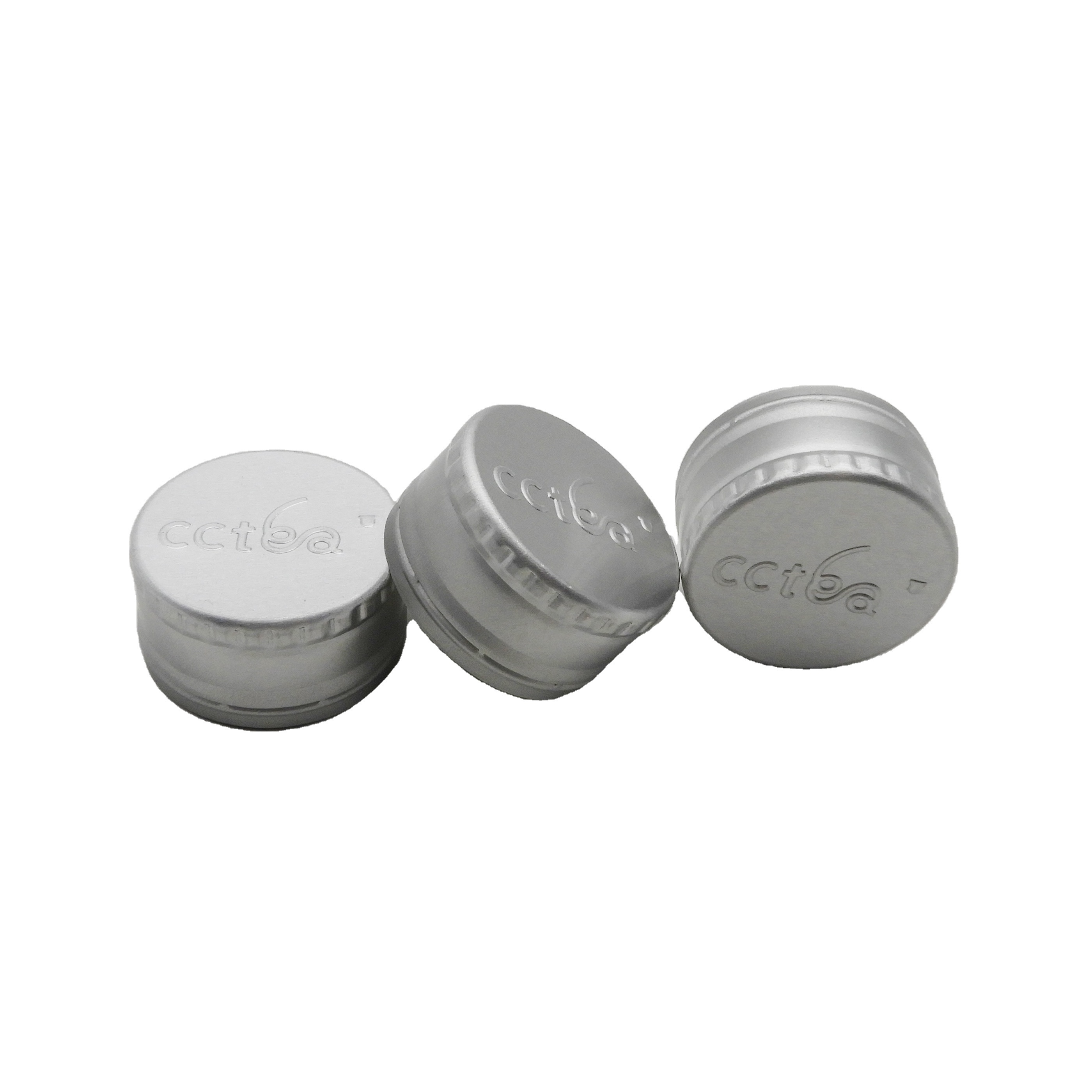 38*18mm Aluminium Lids Bottle Caps Closures 38mm Aluminium Cap with TPE liner for Water Bottles