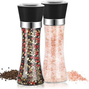 Custom Logo 180 ml Ceramic Core 180ml Salt and Pepper Grinder Glass Herb Spice Bottles