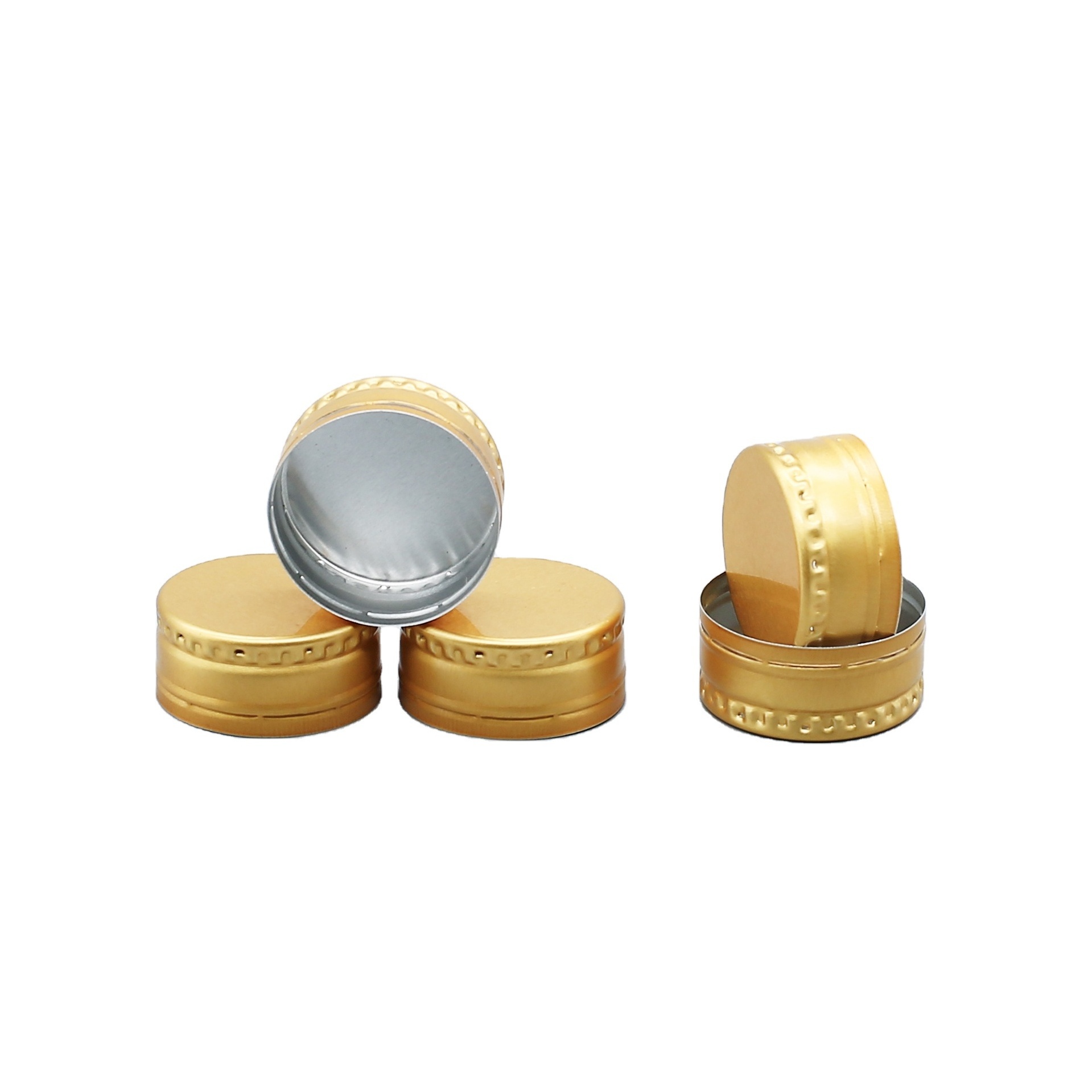 38*18mm Aluminium Lids Bottle Caps Closures 38mm Aluminium Cap with TPE liner for Water Bottles