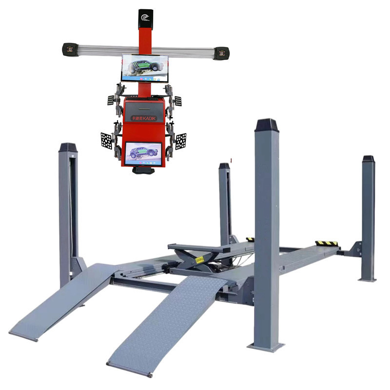 Lowest price factory delivery 4 post car lift  lifter hydraulic car scissor lift  with 3d Wheel Aligner