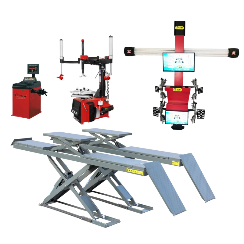 Hot Selling Full Set Tire Changer Wheel Balancer Scissor Lift Combination Wheel Alignment for Cars and Trucks