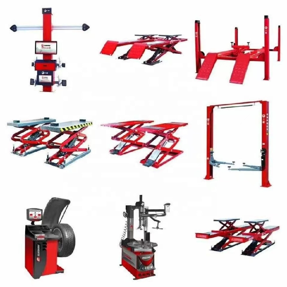 Cheap price used 3d wheel alignment machine tire changer wheel balancer air compressor  full set for sale