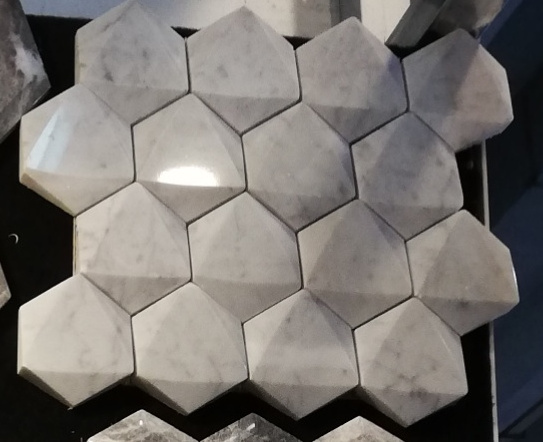 Glossy Polished Marble Water Jet Tile Hexagon Mosaic Tile for Wall