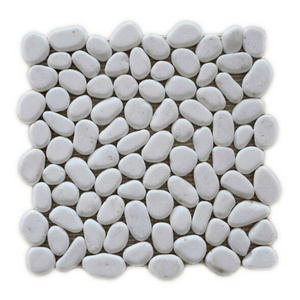 white river rock pebble mosaic tile