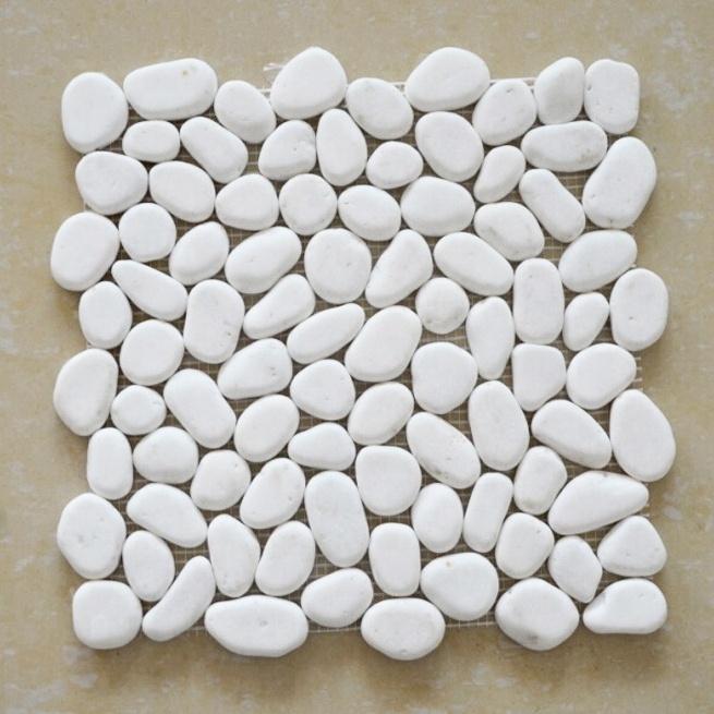 white river rock pebble mosaic tile