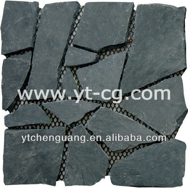 Natural crazy paving stone with mesh backing for garden